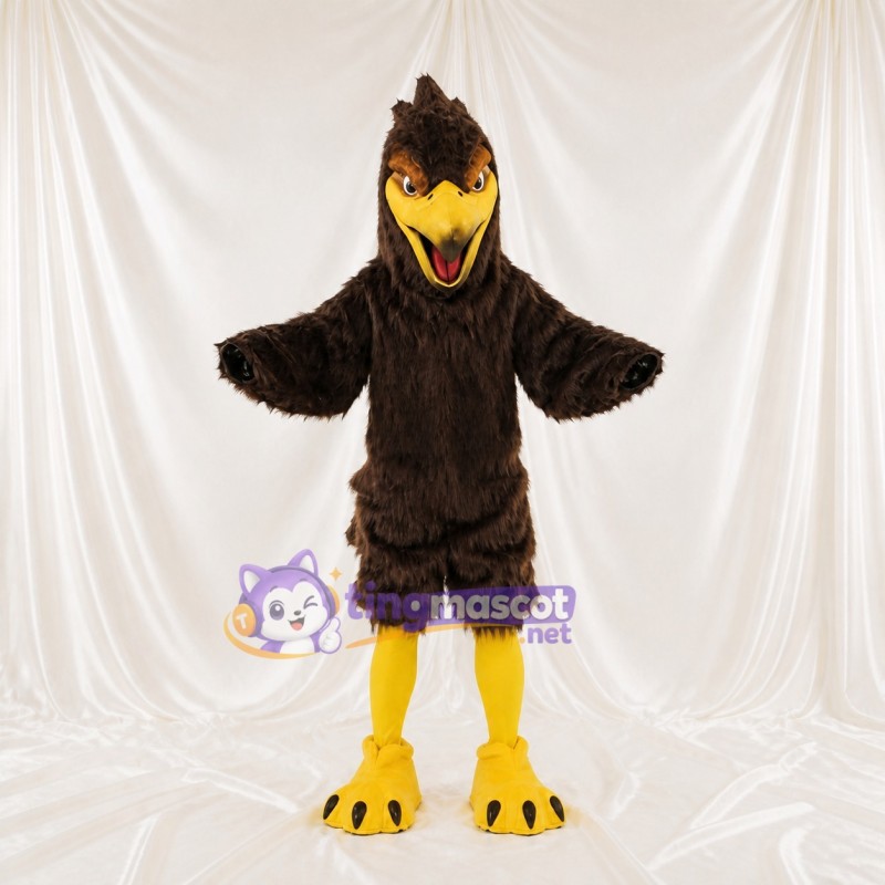 Dark Brown Eagle Mascot Costume Full Body for Adults Sports Events