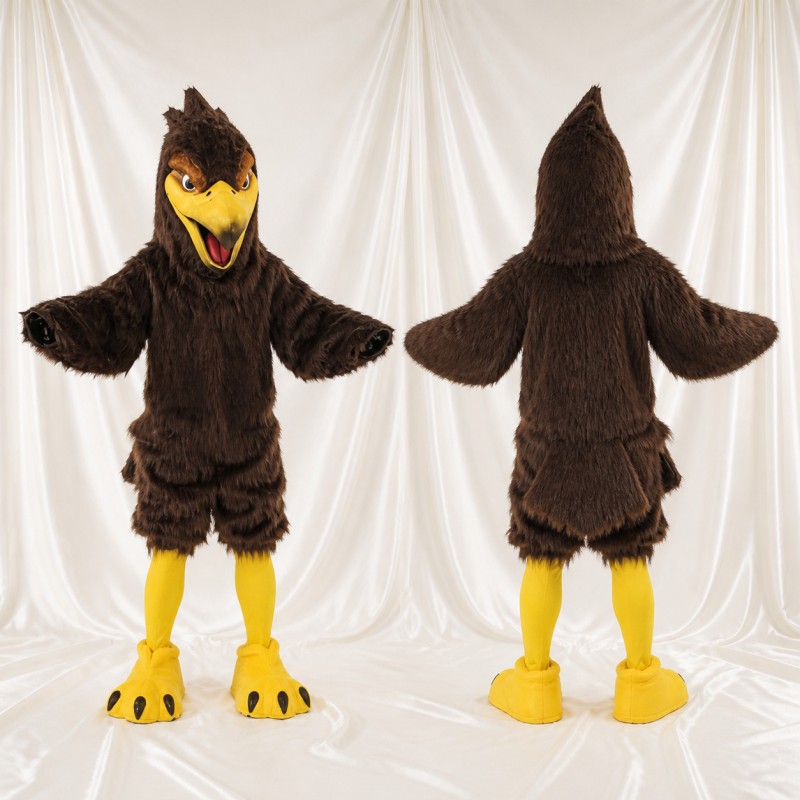 Dark Brown Eagle Mascot Costume Full Body for Adults Sports Events