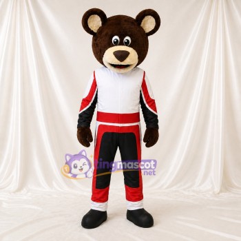 Athletic Brown Bear Mascot Costume Full Body for Adults Sports Events