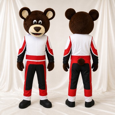 Athletic Brown Bear Mascot Costume Full Body for Adults Sports Events