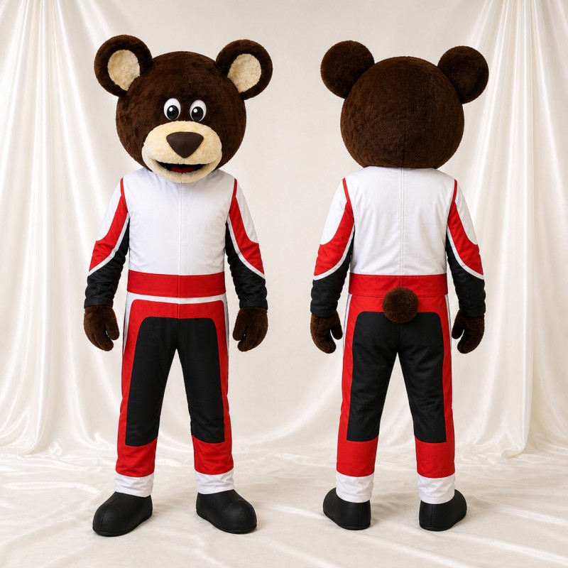 Athletic Brown Bear Mascot Costume Full Body for Adults Sports Events