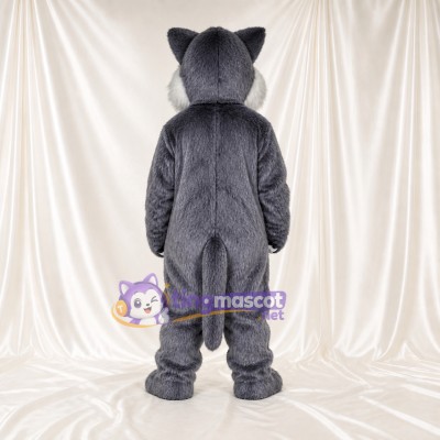 Fierce Gray Wolf Mascot Costume Full Body for Adults Sports Events