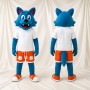 Blue Wolf Mascot Costume Full Body for Adults Sports Events
