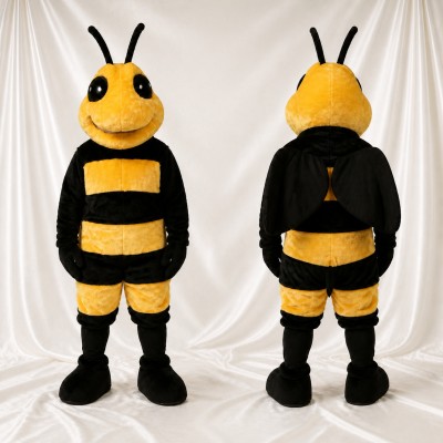 Classic Round Bee Mascot Costume Full Body for Adults School Events
