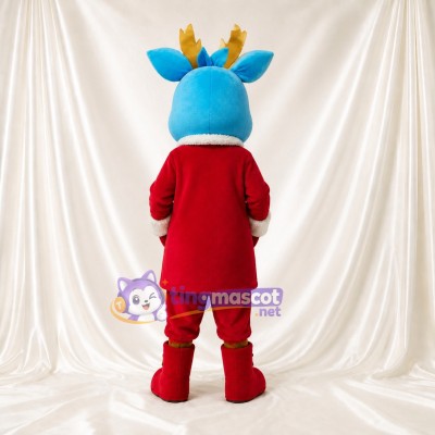 Blue Reindeer Mascot Costume Full Body for Adults Christmas