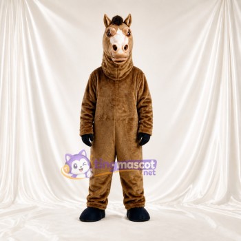 Brown Horse Mascot Costume Full Body for Adults Food Events