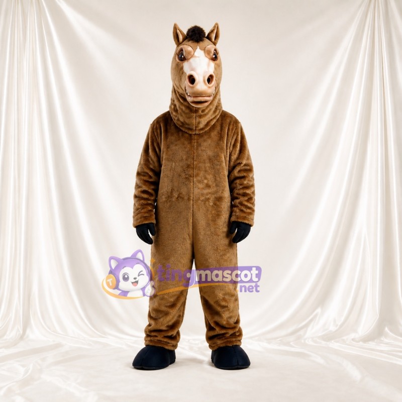 Brown Horse Mascot Costume Full Body for Adults Food Events