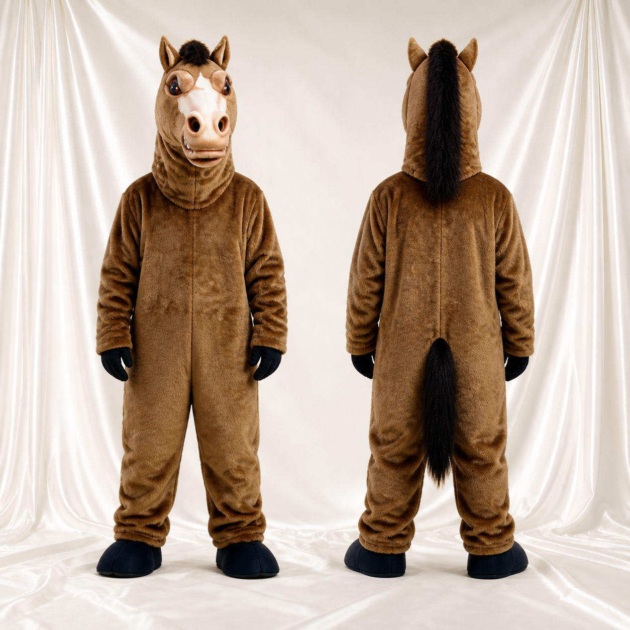 Cheval brun Costume de mascotte intégral pour adultes Événements gastronomiques