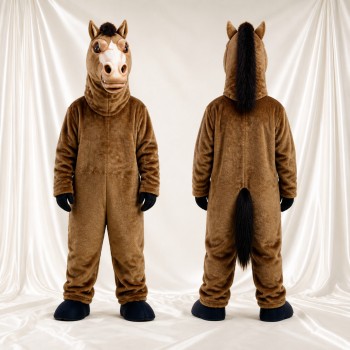 Brown Horse Mascot Costume Full Body for Adults Food Events