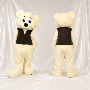 Ours Crème Costume de mascotte intégral pour adultes Événements scolaires