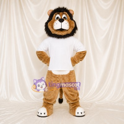 Lion Blanc Sportif Costume de mascotte intégral pour adultes Événements sportifs