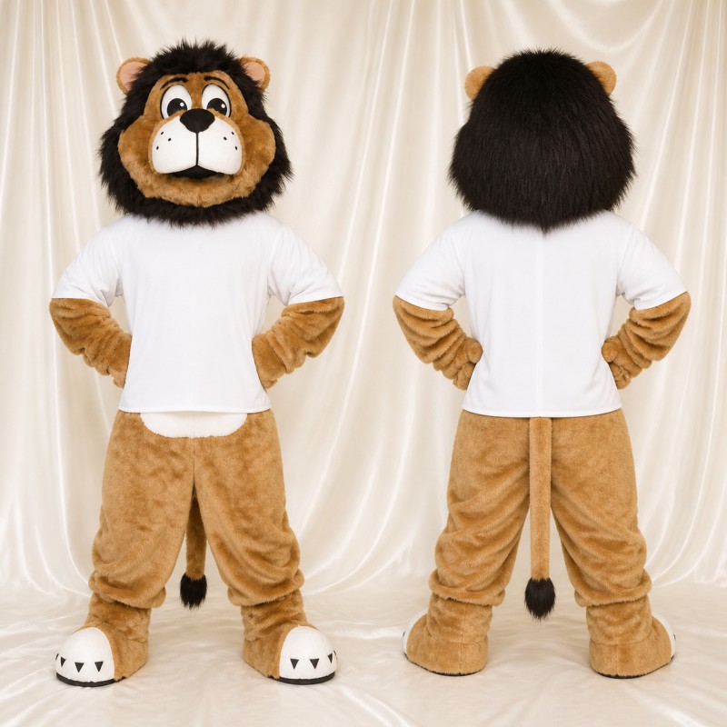 Lion Blanc Sportif Costume de mascotte intégral pour adultes Événements sportifs