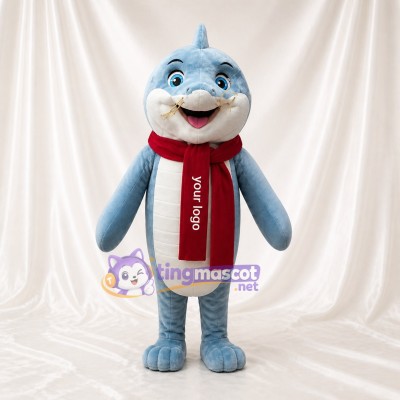 Blue and Red Shark Mascot Costume Full Body for Adults Aquariums