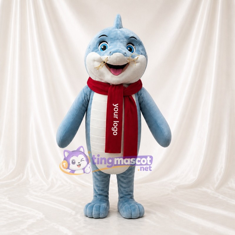 Blue and Red Shark Mascot Costume Full Body for Adults Aquariums