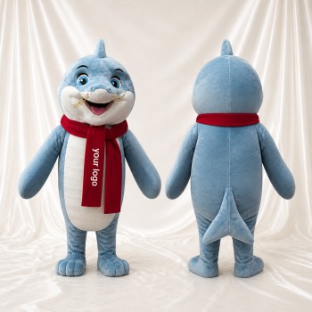 Blue and Red Shark Mascot Costume Full Body for Adults Aquariums