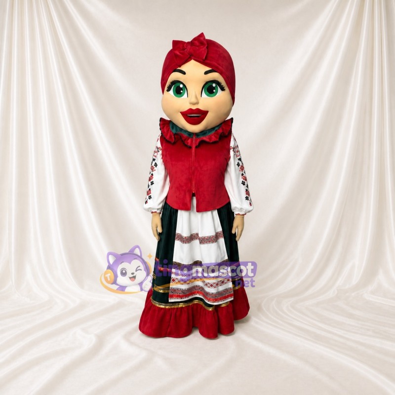 Folk Dancer Mascot Costume Full Body for Adults Stage Events