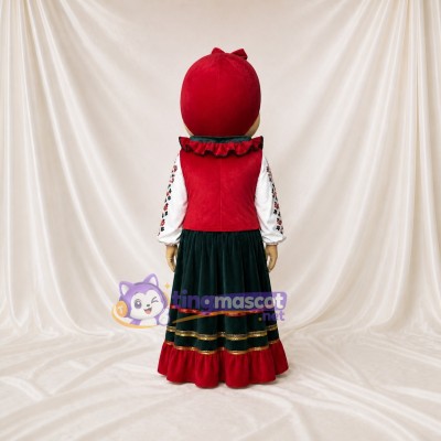 Folk Dancer Mascot Costume Full Body for Adults Stage Events