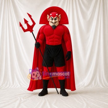 Devil Character Mascot Costume Full Body for Adults Sports Events