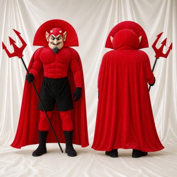 Devil Character Mascot Costume Full Body for Adults Sports Events