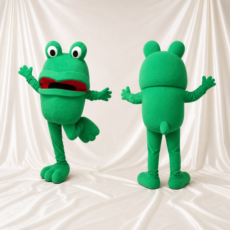 Green Frog Mascot Costume Full Body for Adults Aquariums