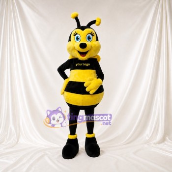 Abeille à antennes rayées Costume de mascotte intégral pour adultes Événements scolaires