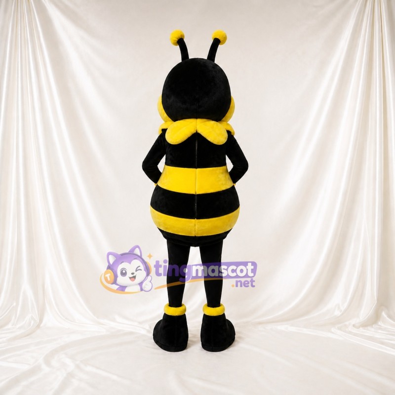 Abeille à antennes rayées Costume de mascotte intégral pour adultes Événements scolaires