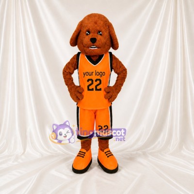 Orange Dog Mascot Costume Full Body for Adults Sports Events