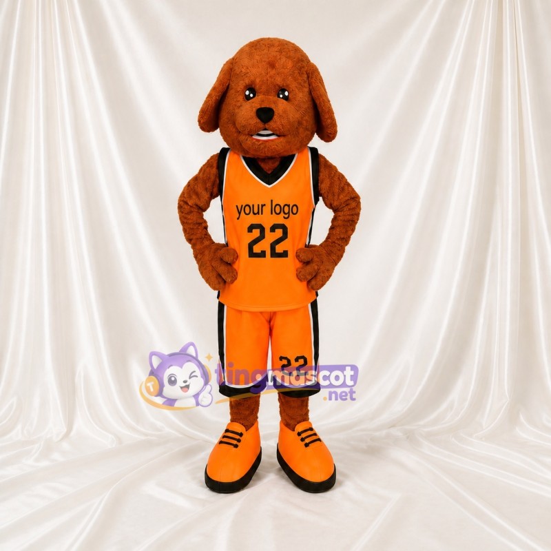 Orange Dog Mascot Costume Full Body for Adults Sports Events
