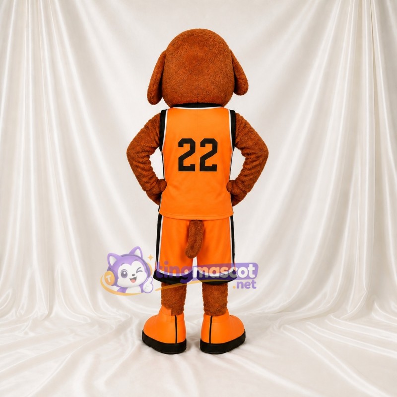 Orange Dog Mascot Costume Full Body for Adults Sports Events