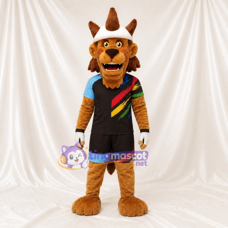 Athletic Team Lion Mascot Costume Full Body for Adults Sports Events
