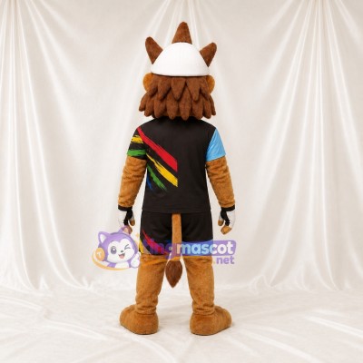 Athletic Team Lion Mascot Costume Full Body for Adults Sports Events