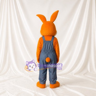Orange Rabbit Mascot Costume Full Body for Adults School Events