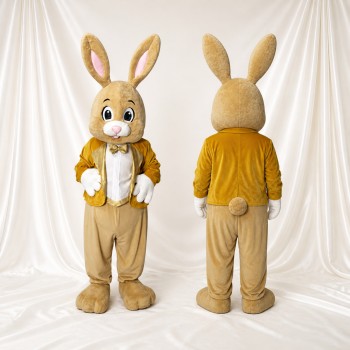 Beiger Hase Maskottchenkostüm Ganzkörper für Erwachsene Schulveranstaltungen