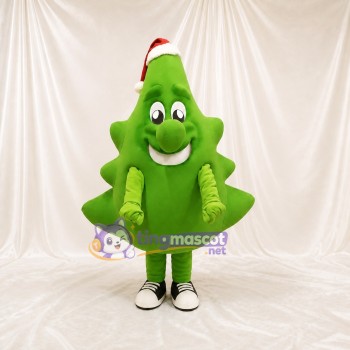Green Christmas Tree Mascot Costume Full Body for Adults Christmas