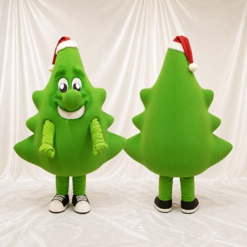 Green Christmas Tree Mascot Costume Full Body for Adults Christmas