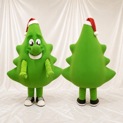 Green Christmas Tree Mascot Costume Full Body for Adults Christmas