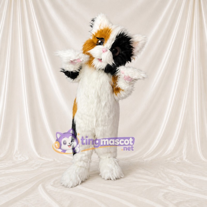 Chat blanc Costume de mascotte intégral pour adultes Événements