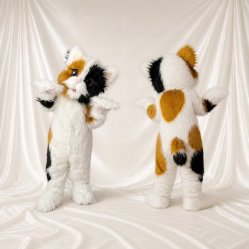 Chat blanc Costume de mascotte intégral pour adultes Événements