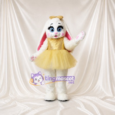 Lapin Blanc Costume de mascotte intégral pour adultes Événements de Danse