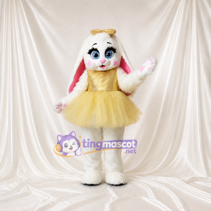 Lapin Blanc Costume de mascotte intégral pour adultes Événements de Danse