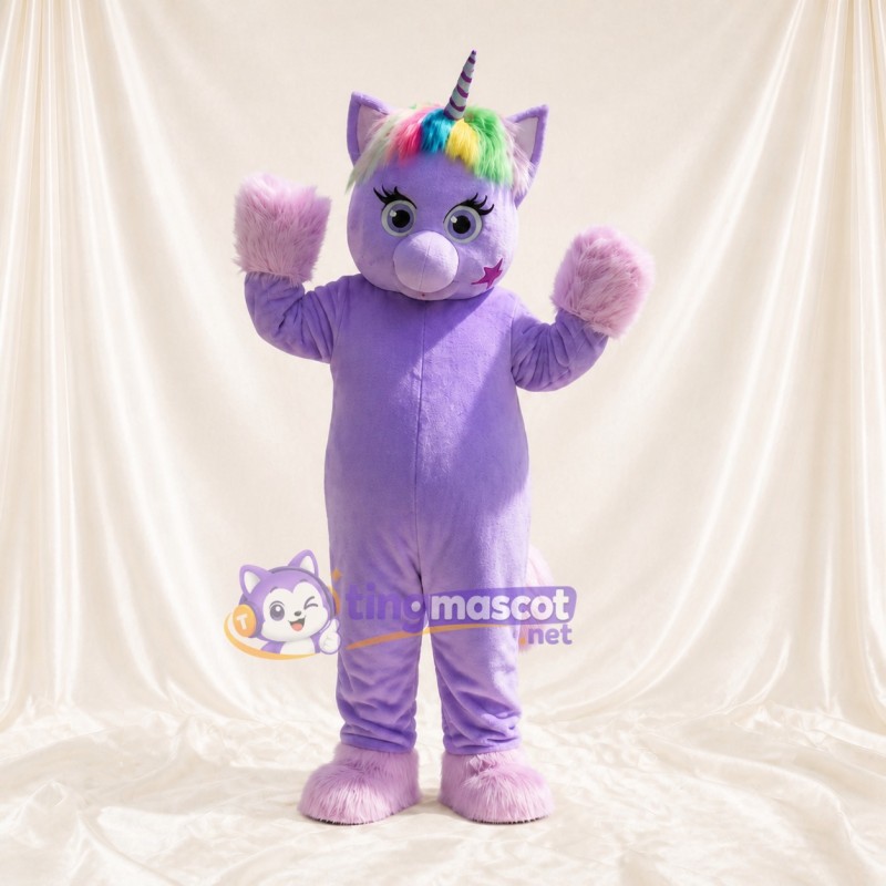 Purple Unicorn Mascot Costume Full Body for Adults School Events
