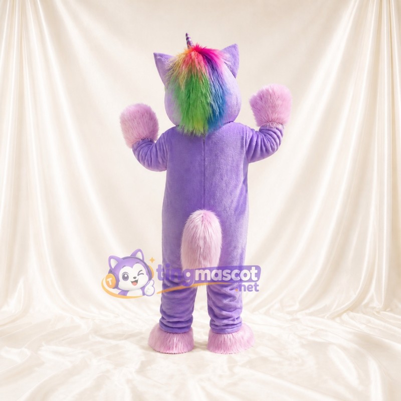 Purple Unicorn Mascot Costume Full Body for Adults School Events