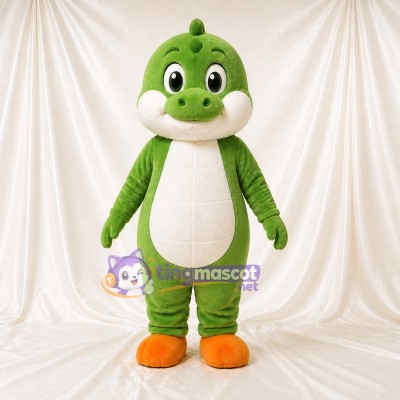 Green Dinosaur Mascot Costume Full Body for Adults School Events