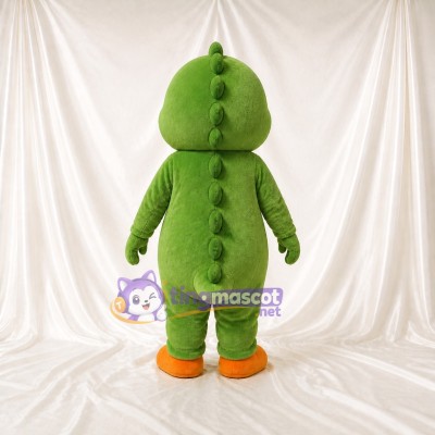 Green Dinosaur Mascot Costume Full Body for Adults School Events