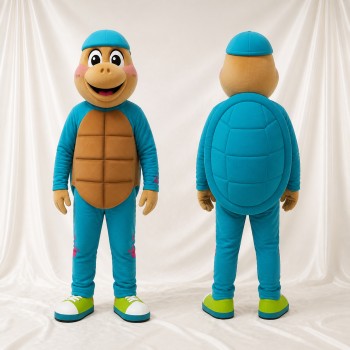 Türkis und Beige Türkise Schildkröte Maskottchenkostüm Ganzkörper für Erwachsene Aquarien