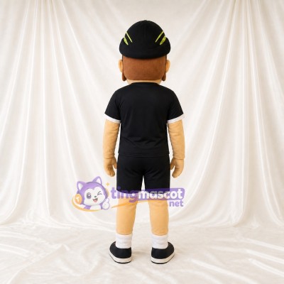 Black Boy Character Mascot Costume Full Body for Adults Sports Events