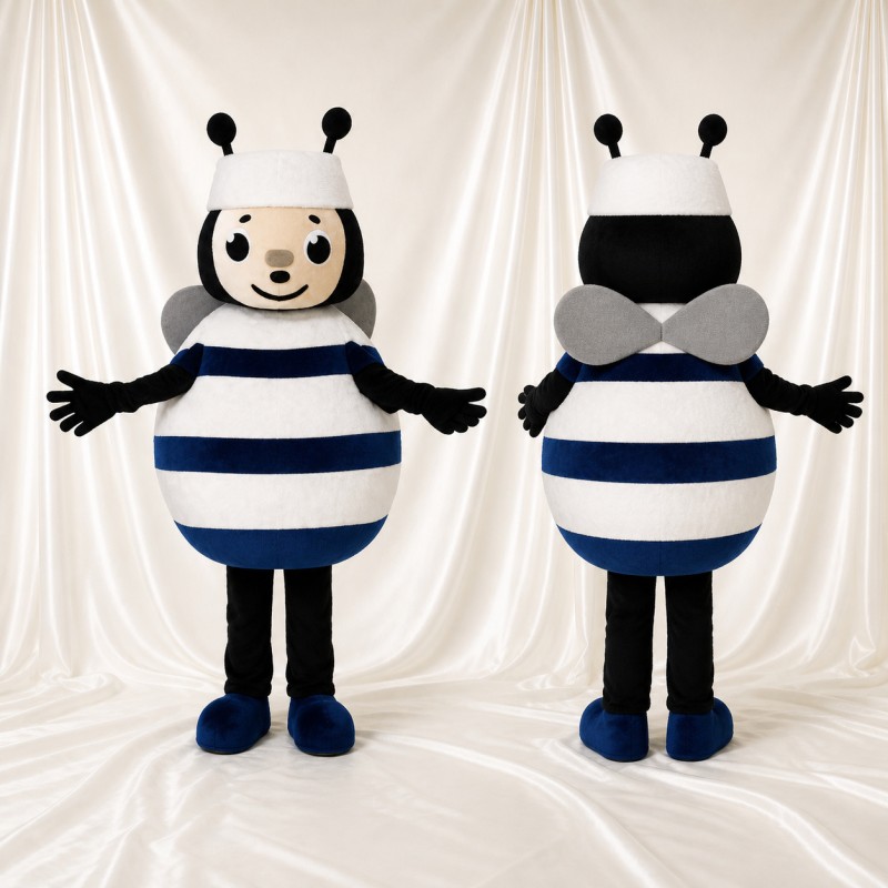 Abeille blanche Costume de mascotte intégral pour adultes Événements scolaires