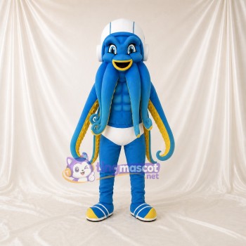 Blue Octopus Mascot Costume Full Body for Adults Aquariums