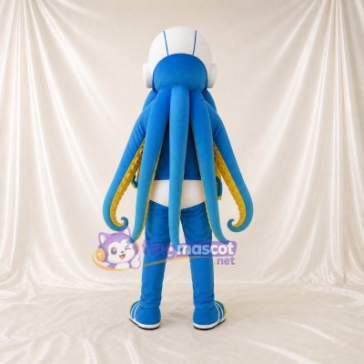 Blue Octopus Mascot Costume Full Body for Adults Aquariums