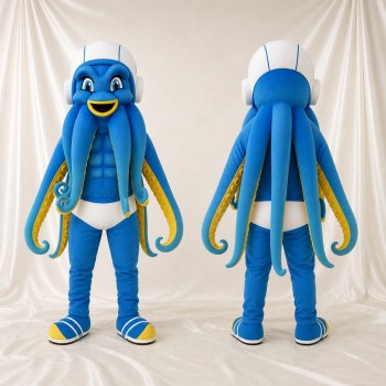 Blue Octopus Mascot Costume Full Body for Adults Aquariums